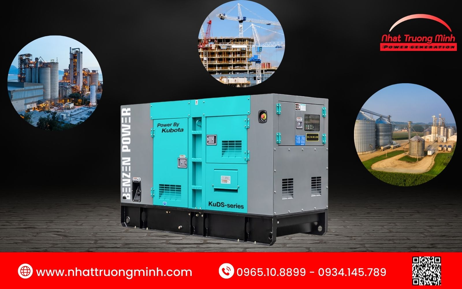 Máy phát điện Kubota 10kVA phù hợp cho công trình nhỏ, bệnh viện, nông nghiệp...