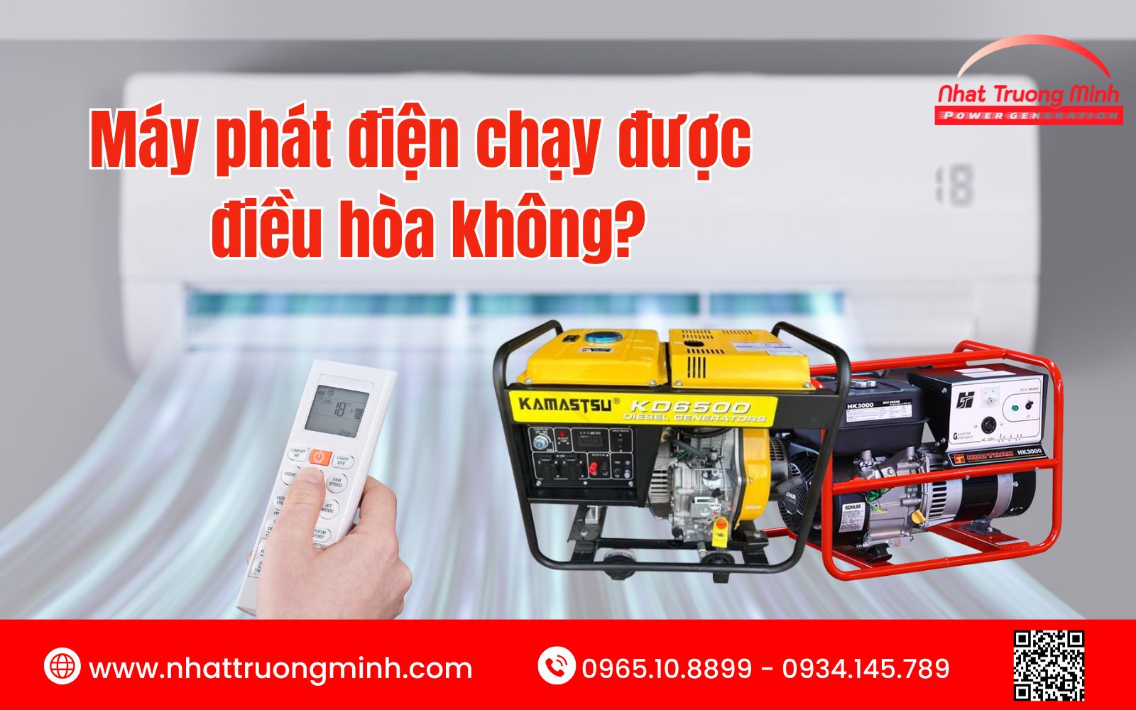 Máy phát điện có chạy được điều hoà không?