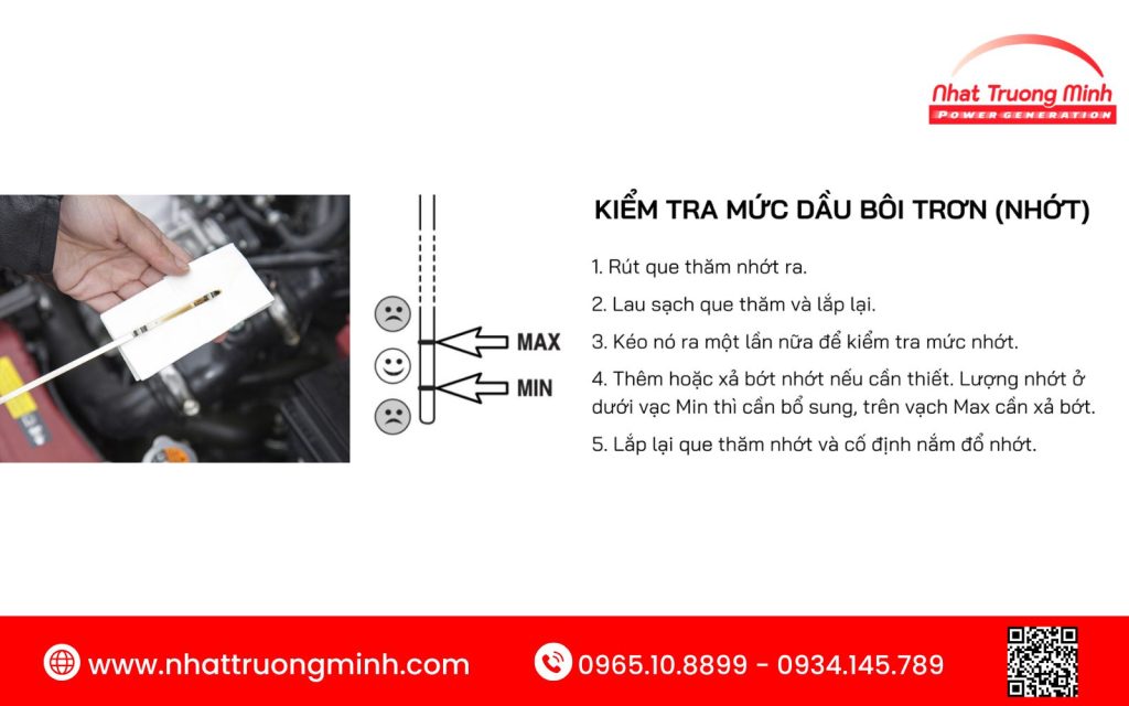 Cách kiểm tra dầu máy phát điện