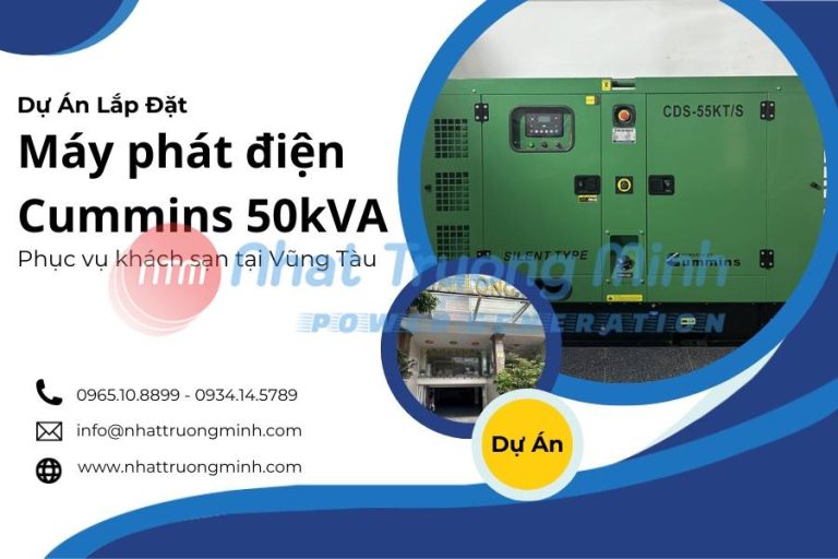 Dự án lắp đặt máy phát điện Cummins 50kVA phục vụ khách sạn tại Vũng Tàu