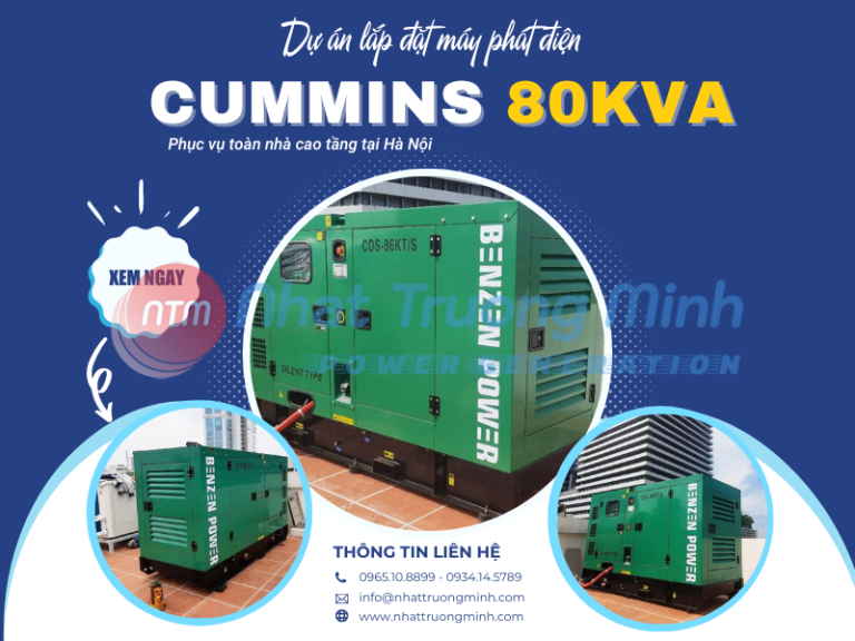 Lắp đặt máy phát điện Cummins 80kVA cho tòa nhà tại Hà Nội