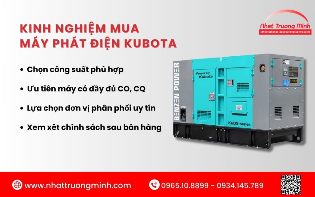 Kinh nghiệm mua máy phát điện Kubota