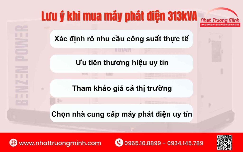Lưu ý khi mua máy phát điện 313kva