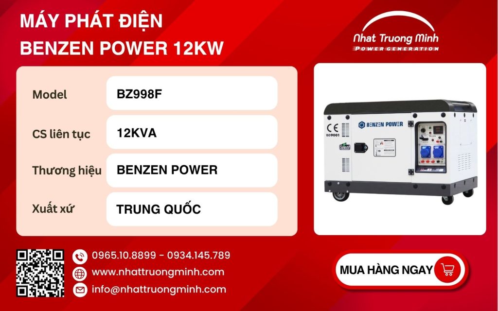 Máy phát điện Benzen Power 12kW 1 pha