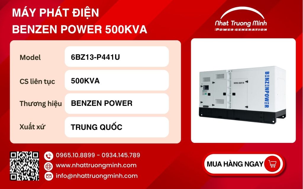 Máy phát điện Benzen Power 500kVA