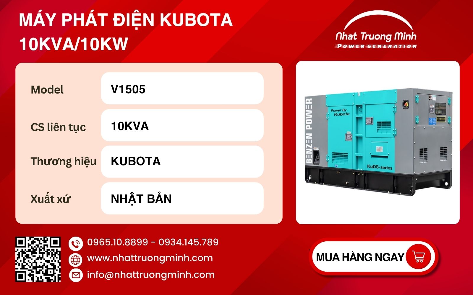 Máy Phát Điện Kubota 10kVA