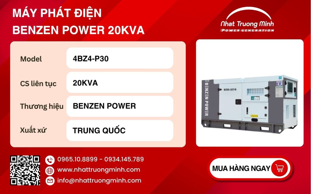 Máy phát điện Benzen Power 20kVA