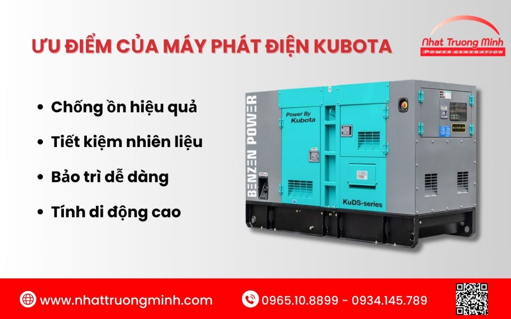 Ưu điểm của máy phát điện Kubota