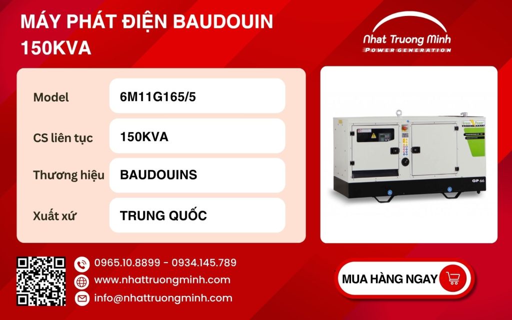Máy phát điện diesel Baudouin 150kVA
