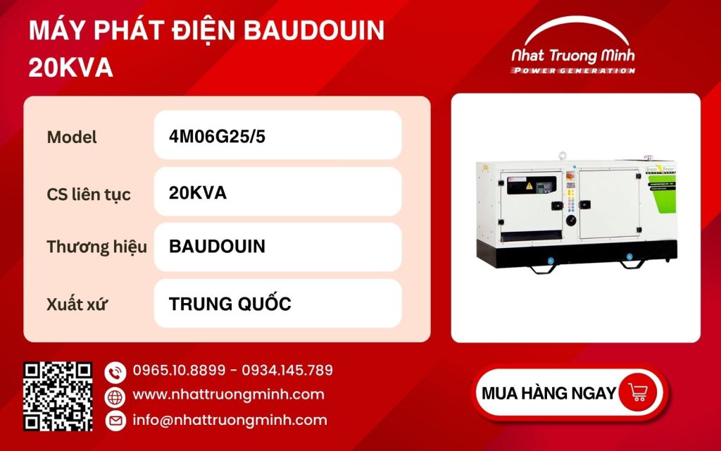 Máy phát điện Baudouin 20kVA GP22-N/B