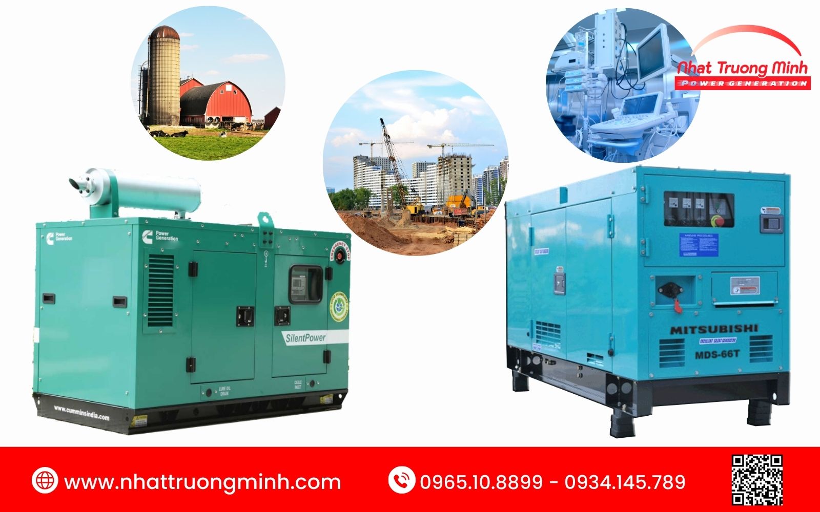 Ứng dụng máy phát điện 60kVA/48kW