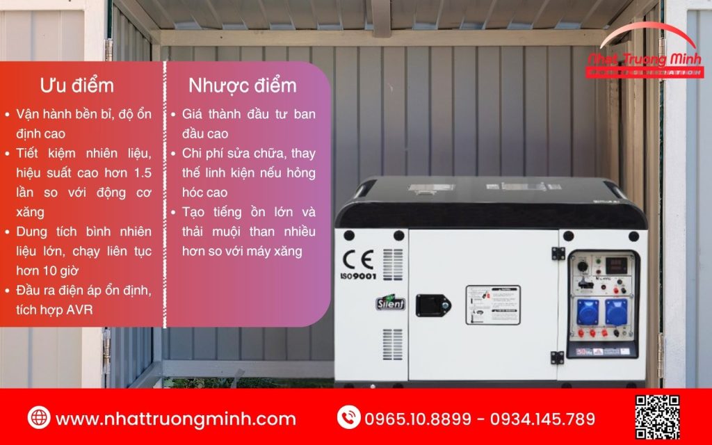 Ưu nhược điểm máy phát điện 12kw