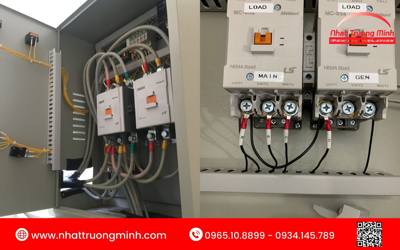 Hệ thống ATS được trang bị trên máy phát điện sẽ giúp tự động ngắt mạch nếu có sự cố