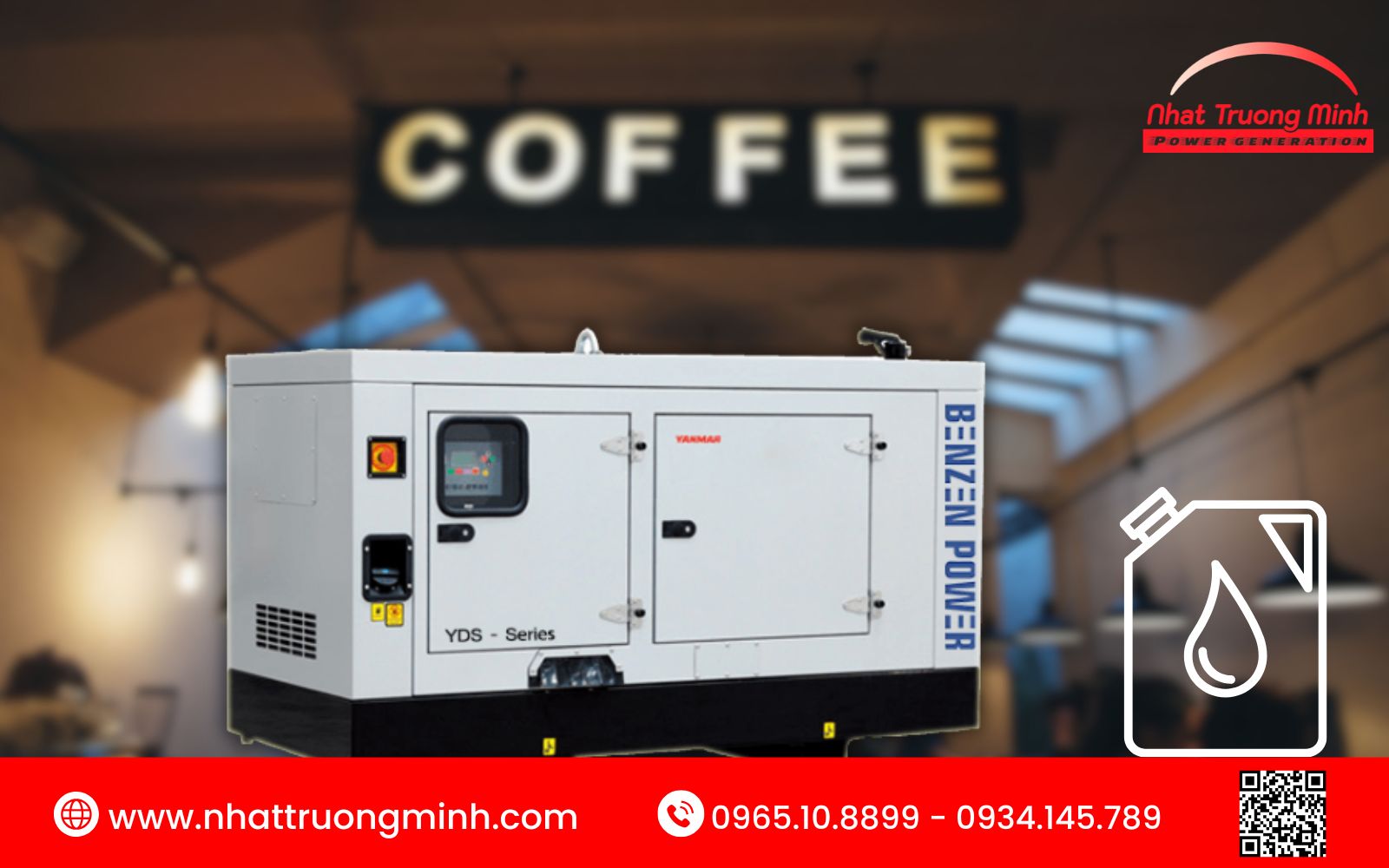 Máy phát điện mini cho quán cà phê giúp duy trì ổn định nguồn điện