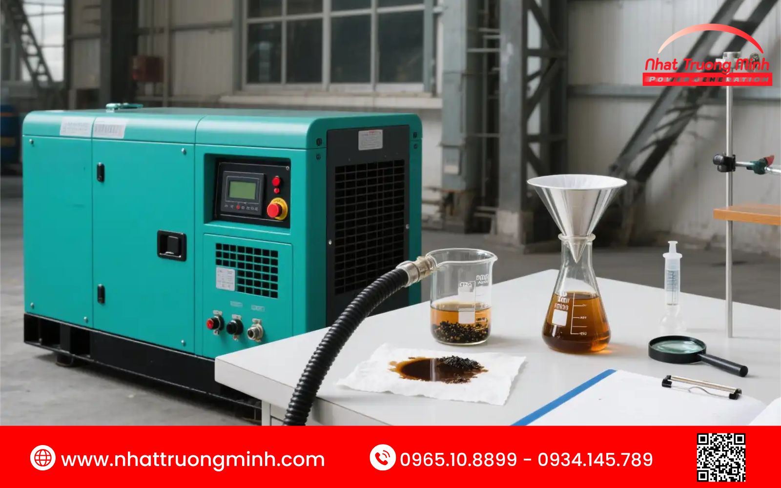Nhiên liệu cung cấp cho máy phát điện bị lẫn nhiều tạp chất, gây ra hiện tượng phát thải khói đen
