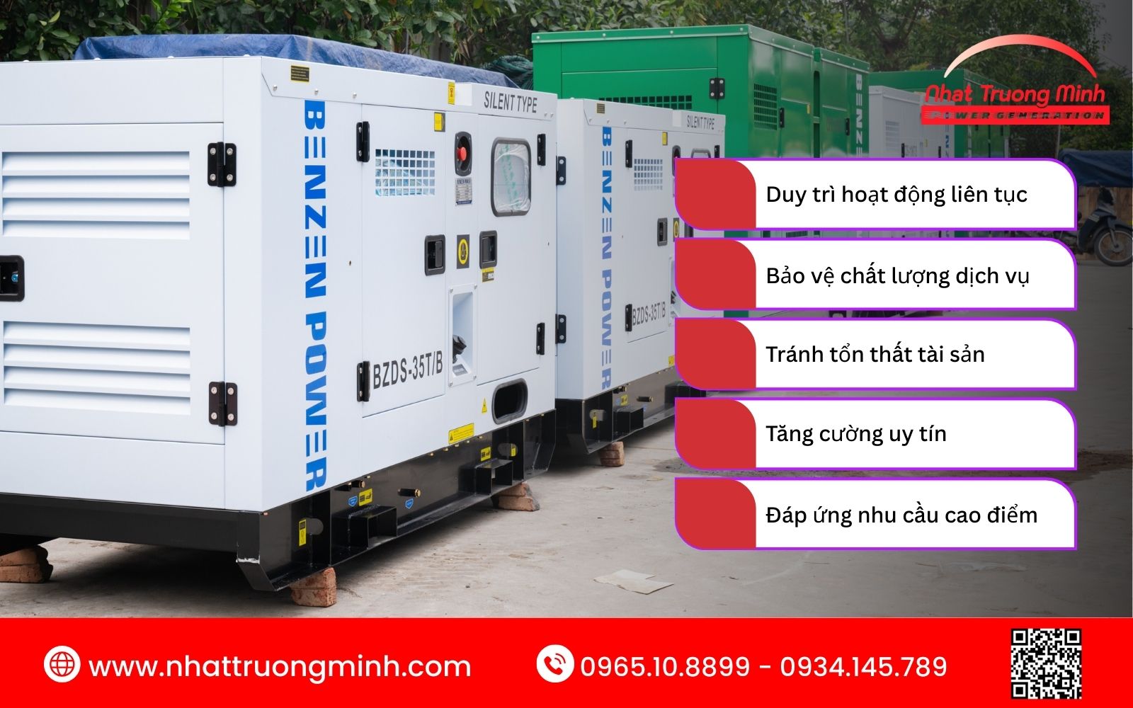 Máy phát điện cho nhà hàng giúp duy trì nguồn điện ổn định trong giờ cao điểm