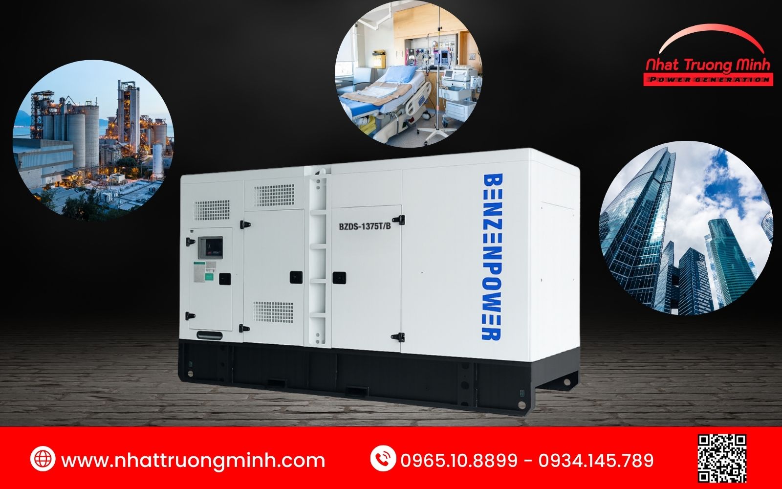 Máy phát điện 1250kVA được sử dụng trong tòa nhà, công trình, nhà máy lớn...