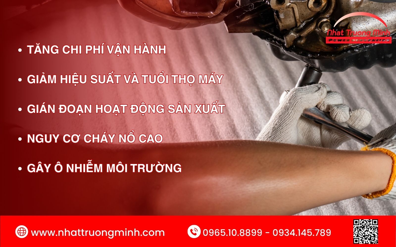 Tác hại của việc máy phát điện chảy dầu