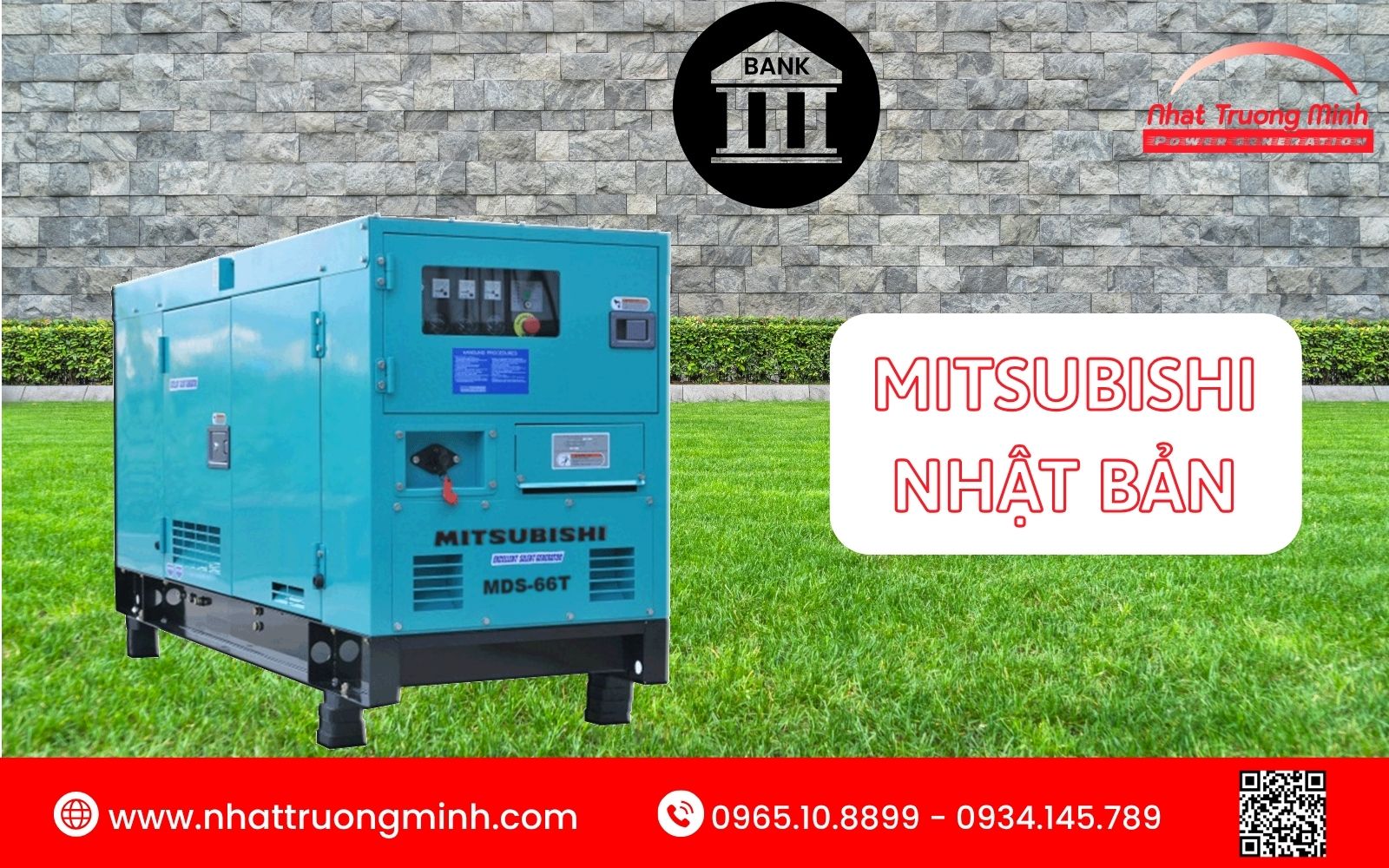 Máy phát điện dự phòng ngân hàng thương hiệu Misubishi