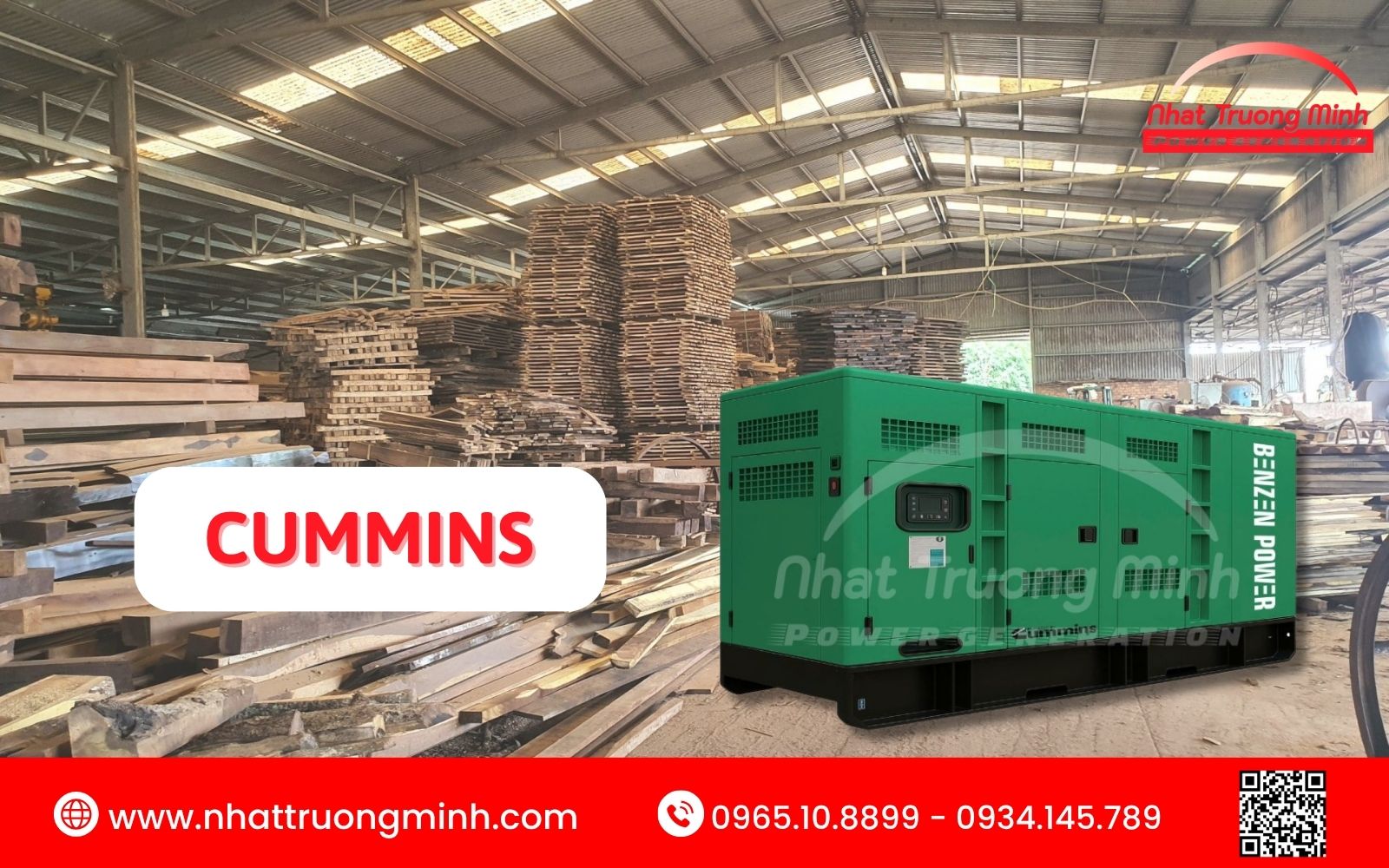 Máy phát điện xưởng gỗ Cummins