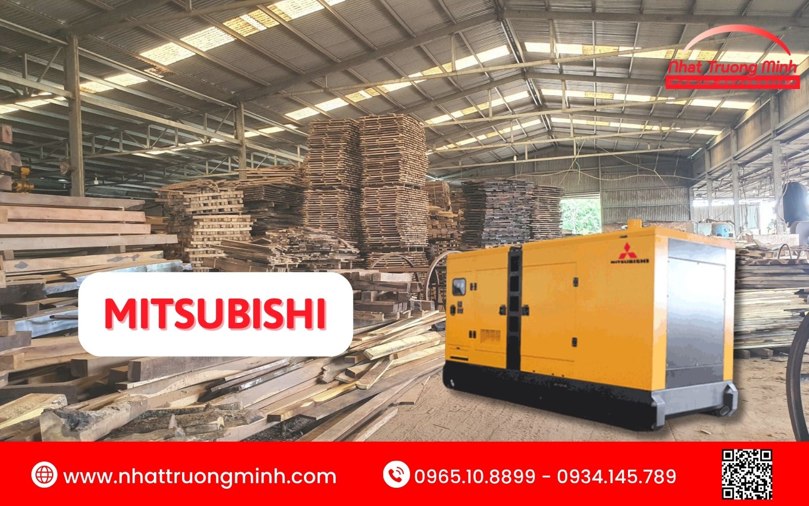 Máy phát điện xưởng sản xuất gỗ Mitsubishi