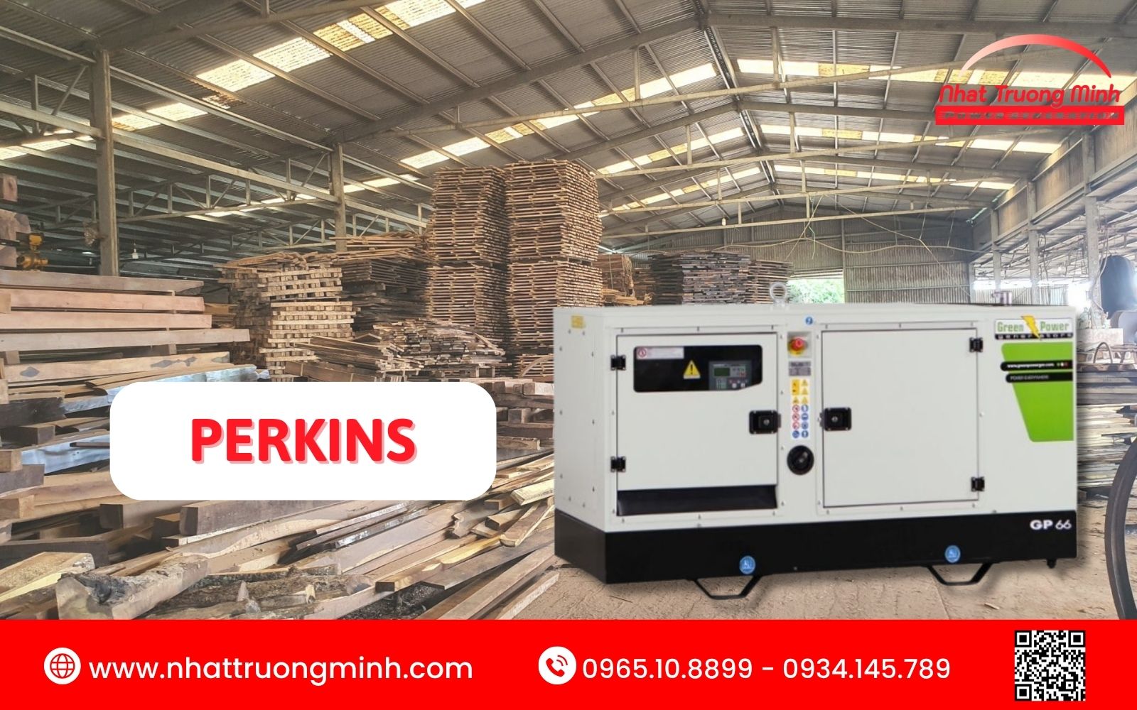 Máy phát điện Perkins cho xưởng gỗ
