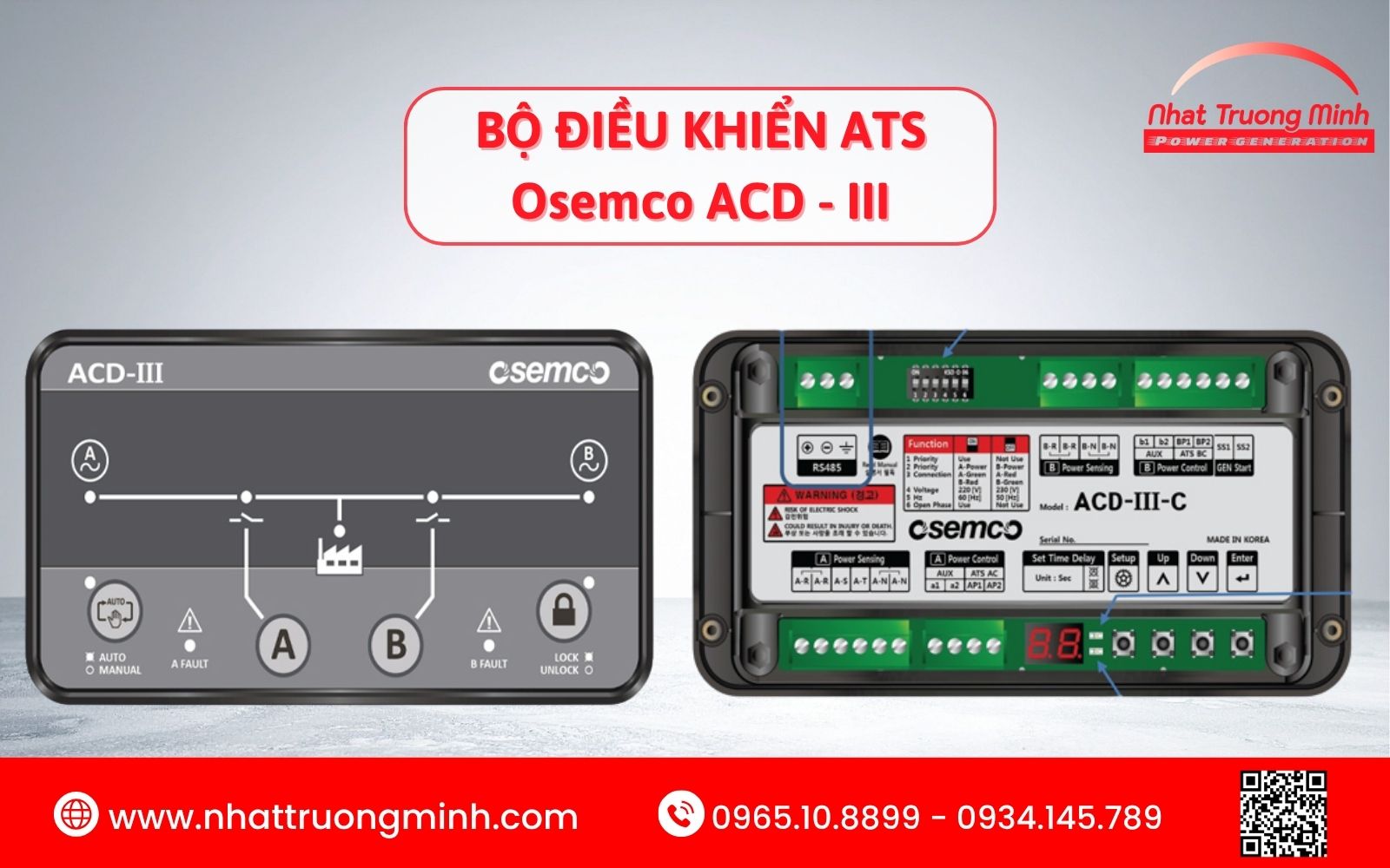 Thống số kỹ thuật Bộ điều khiển ATS Osemco ACD - III