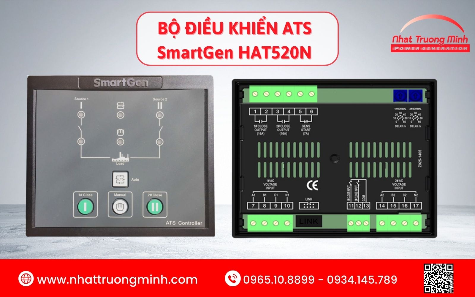 Bộ chuyển nguồn ATS SmartGen HAT520N giúp chuyển đổi nguồn điện chính xác
