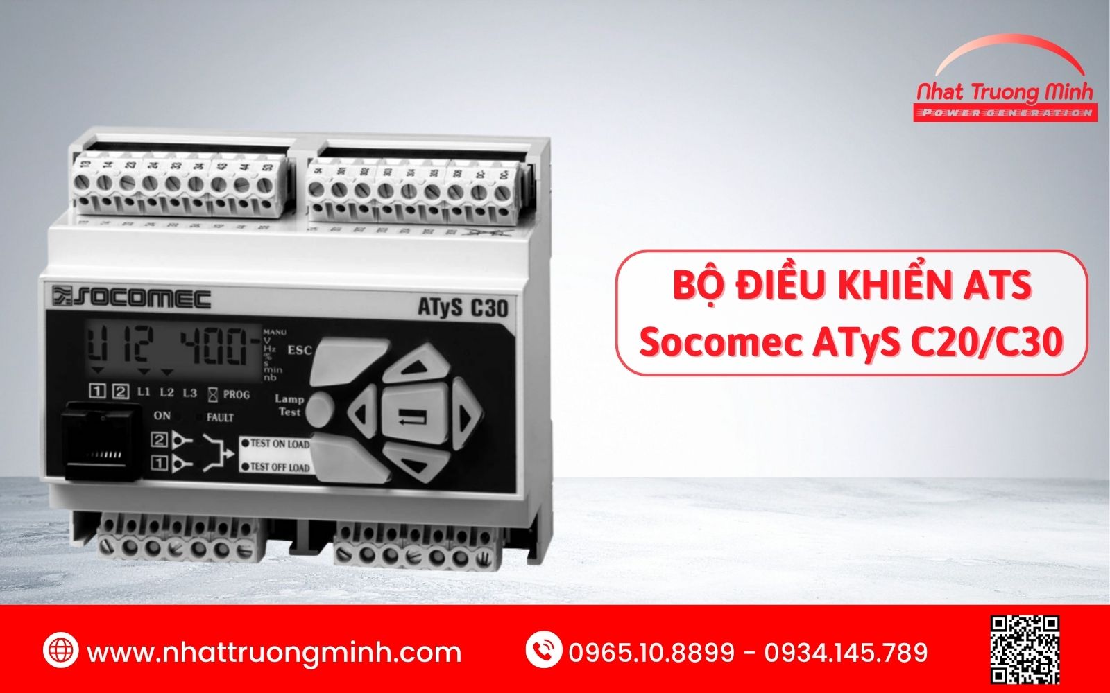 Thông tin bảng điều khiển ATS Socomec ATyS C20/C30 